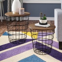 Blanket basket deals side table